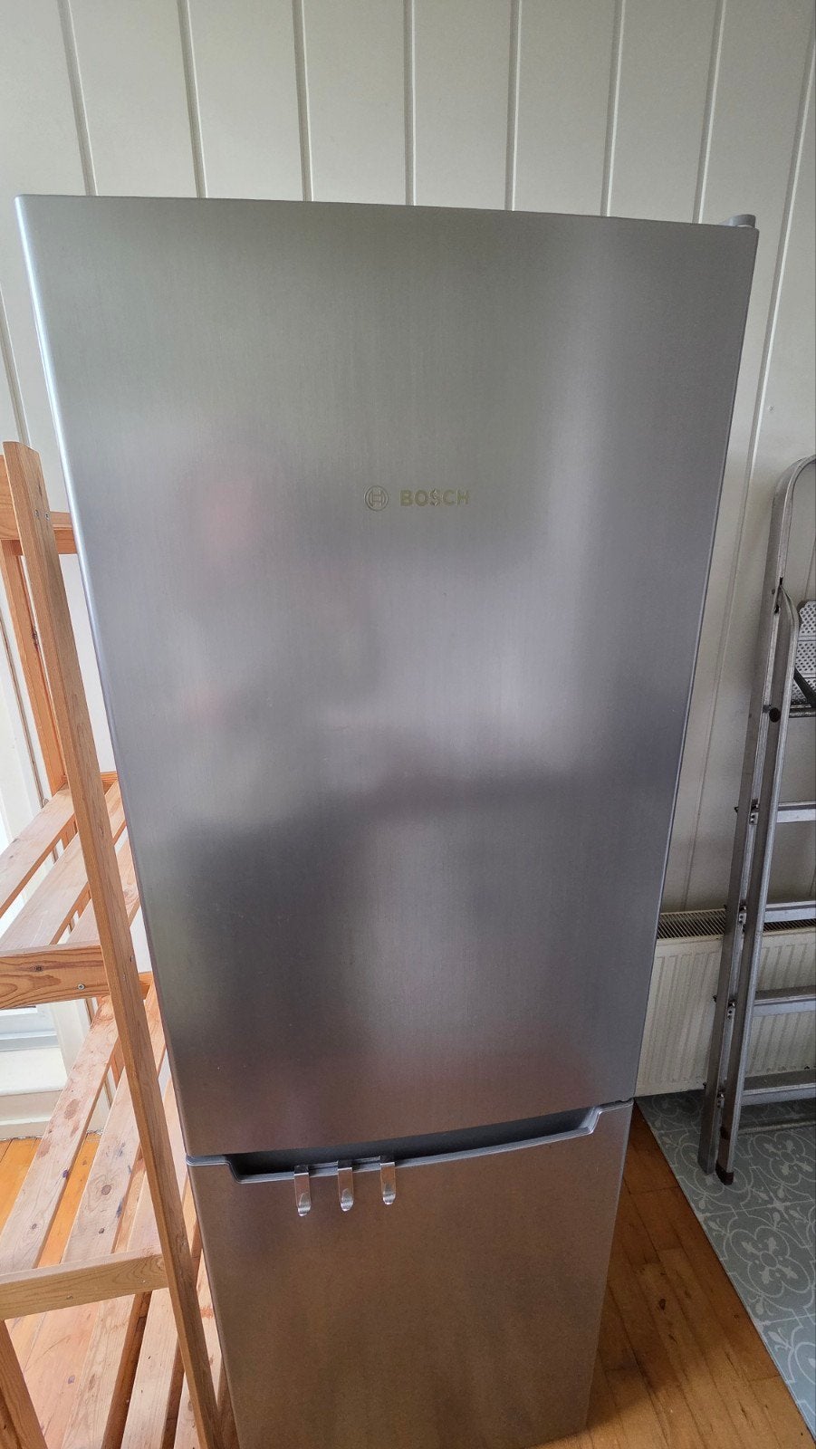 Bosch Koel/vriescombinatie RVS - Zo goed als nieuw, Witgoed en Apparatuur, Ophalen, 200 liter of meer, 60 cm of meer, Met aparte vriezer