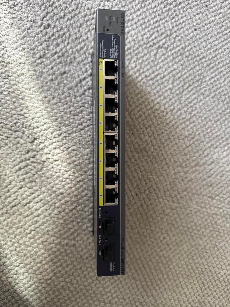 Netgear ProSAFE GS110TP 8-poorts Gigabit PoE Switch, Ophalen of Verzenden, Zo goed als nieuw