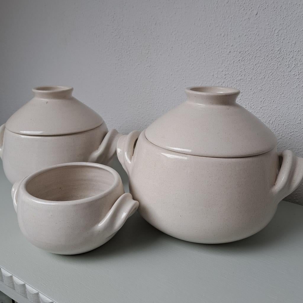 2 Dekschalen + sauskom Zaalberg, Ophalen, Overige stijlen, Aardewerk, Schaal of Schalen