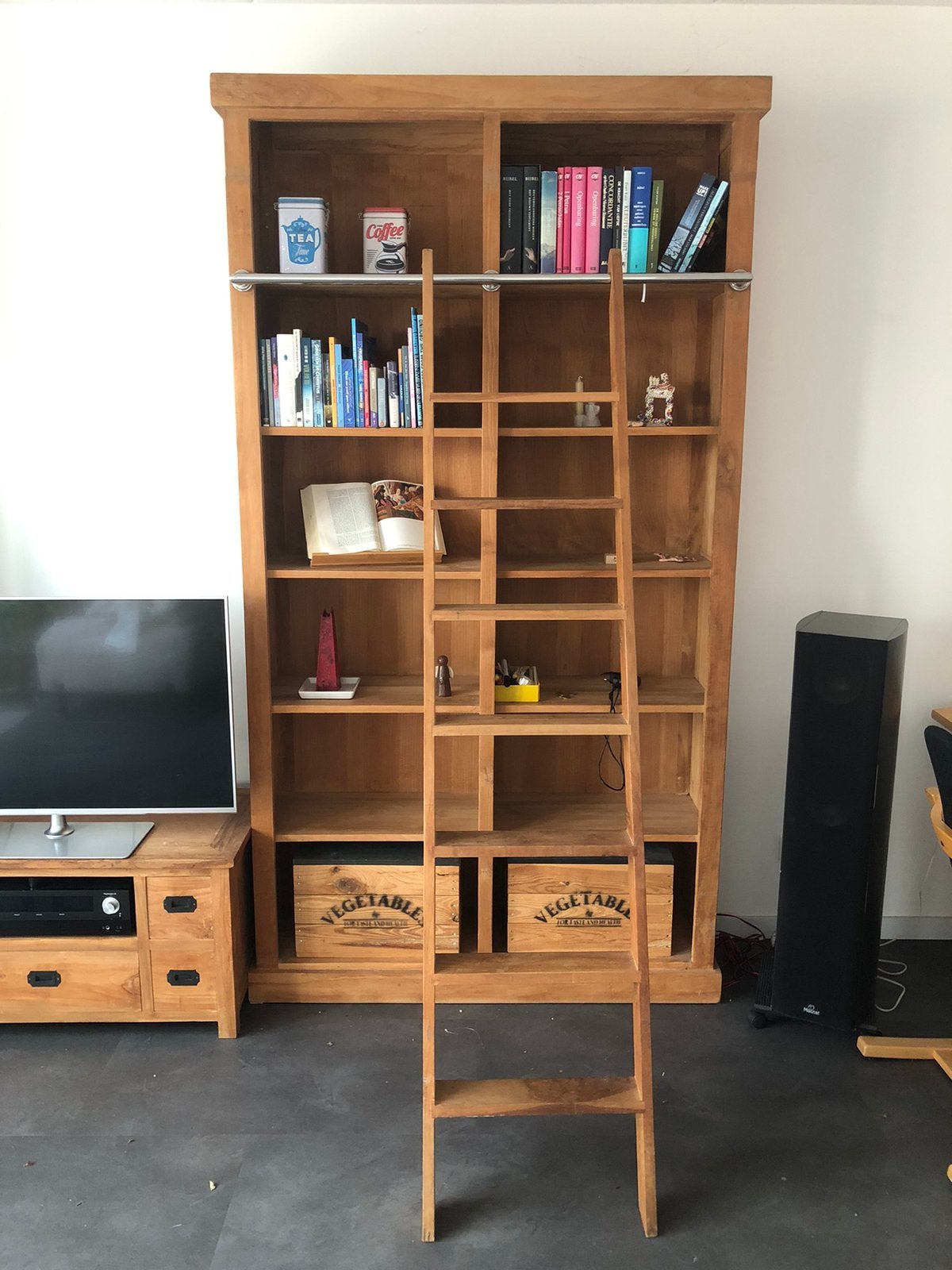 Diverse teakhouten kasten, Ophalen, Met plank(en), Gebruikt, 100 tot 150 cm