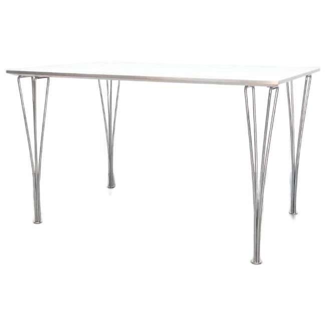 Eettafel BANNERUP 76x120 wit/chroom, Huis en Inrichting, Tafels | Eettafels, Ophalen, 200 cm of meer, 50 tot 100 cm, Zo goed als nieuw