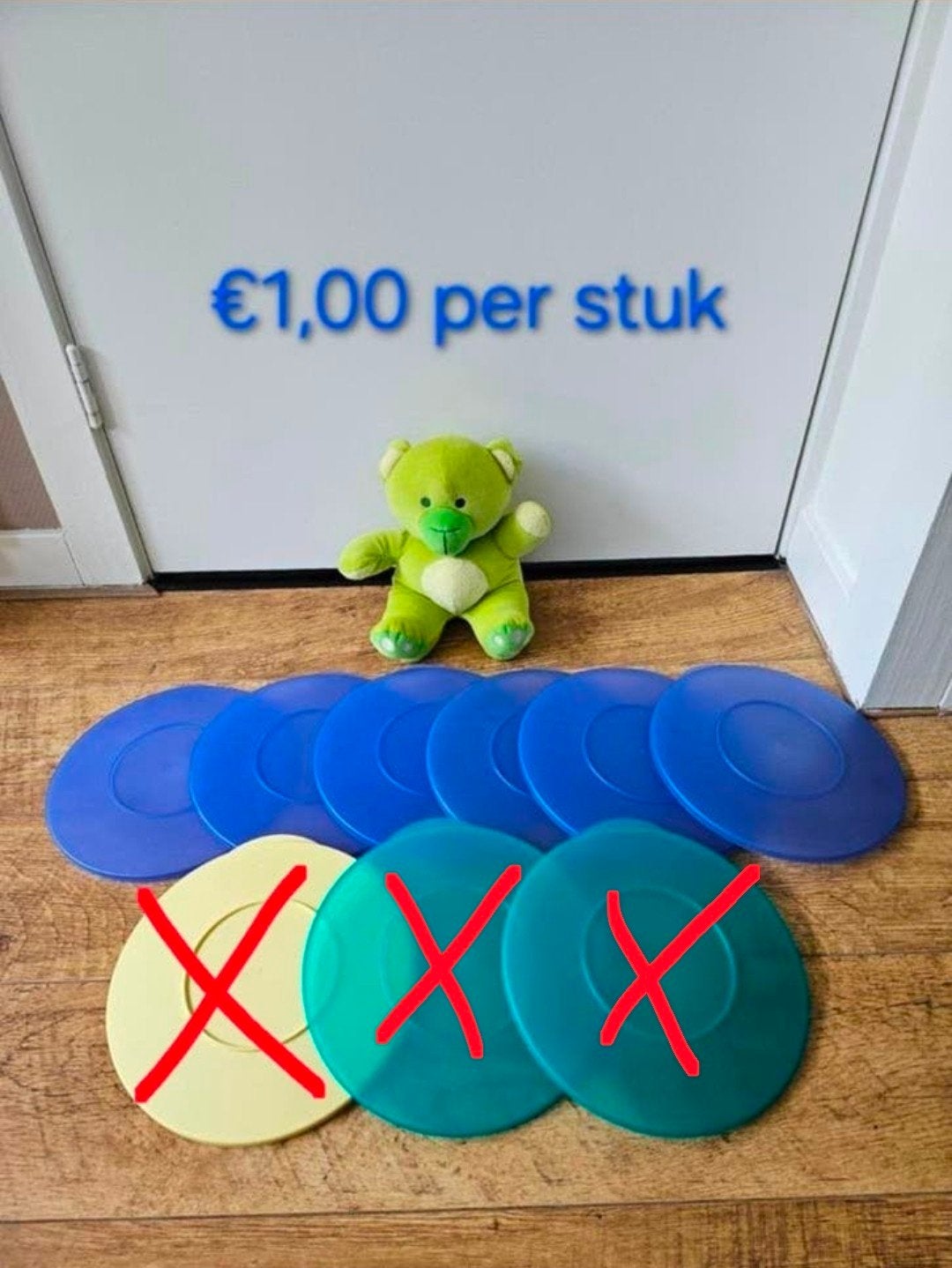 Tupperware saturnus deksels blauw - 21,5 cm, Ophalen of Verzenden, Zo goed als nieuw, Blauw, Overige typen