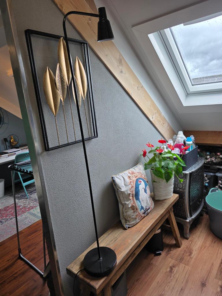 Zwarte vloerlamp met E14 fitting, Ophalen, Gebruikt, Metaal, Modern