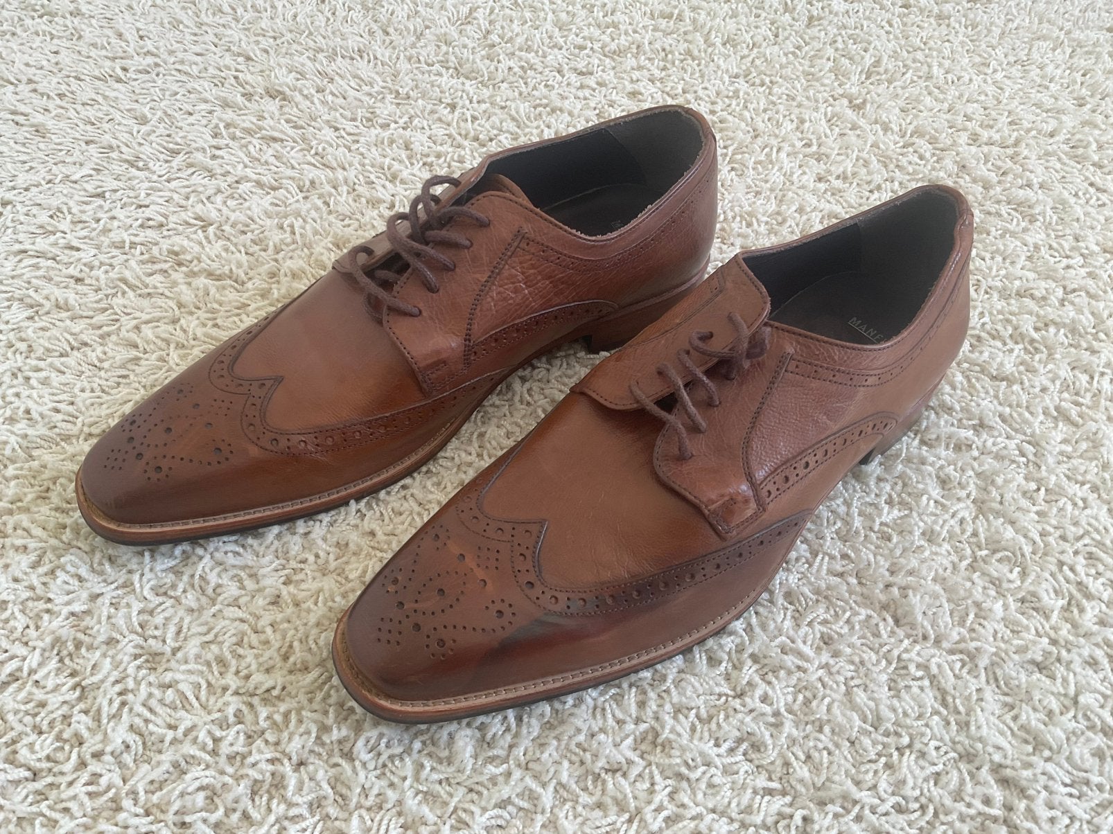 Manfield Broques Schoenen Bruin Leer €129,95 NU €25,-, Kleding | Heren, Ophalen, Zo goed als nieuw, Bruin