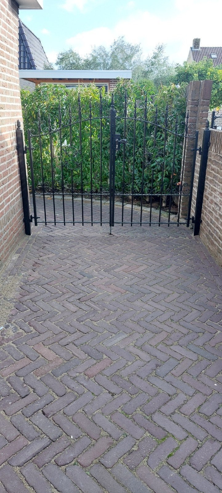 Sierlijk Zwart IJzeren Tuinhek met Poort, Tuin en Terras, Ophalen, Met poort, Gebruikt, Sierhekwerk