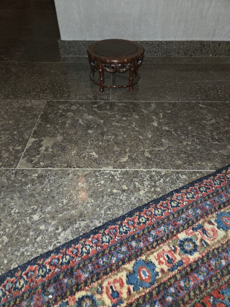 Oosterse houten vazenstandaard / plantentafel – Ø 20 cm, Ophalen