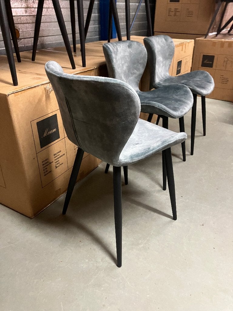 eetkamerstoelen NIEUW set van 4 stuks 125 euro, Ophalen, Blauw, Nieuw, Stof