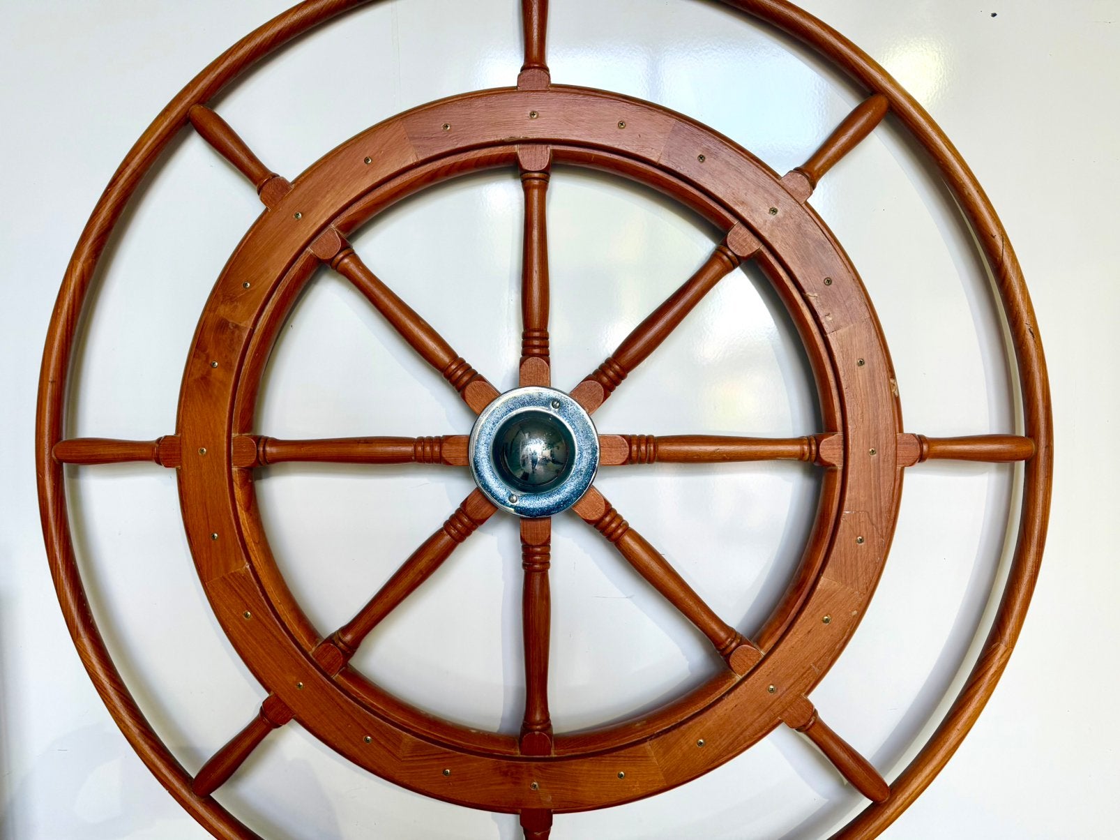 Teak XL Stuurwiel 125cm (!), Ophalen, Gebruikt, Overige typen, Zeilboot of Motorboot