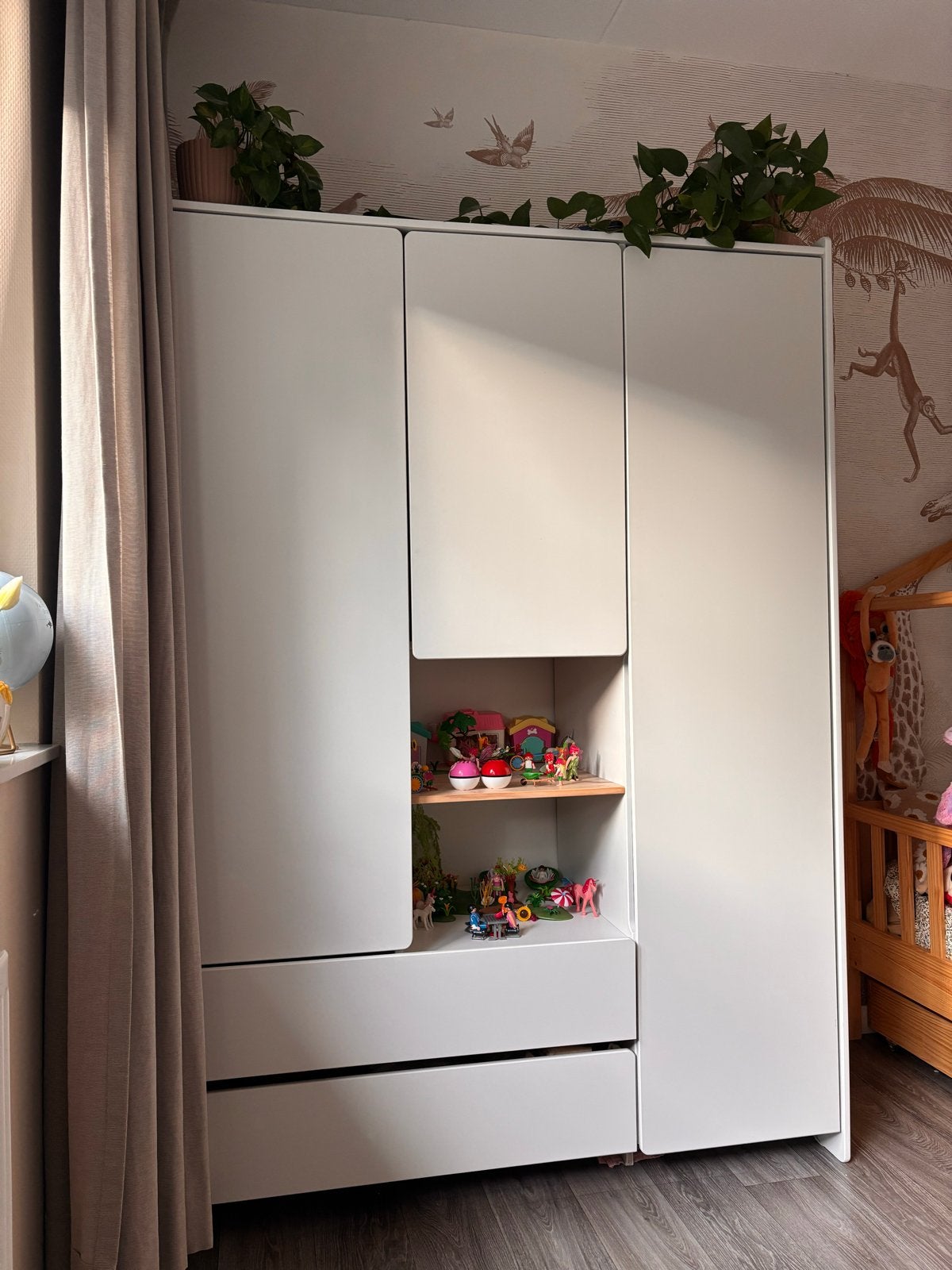 Vipack Kiddy Kledingkast Wit met Open Vakken, Gebruikt, Kast, 50 tot 70 cm, 105 cm of meer