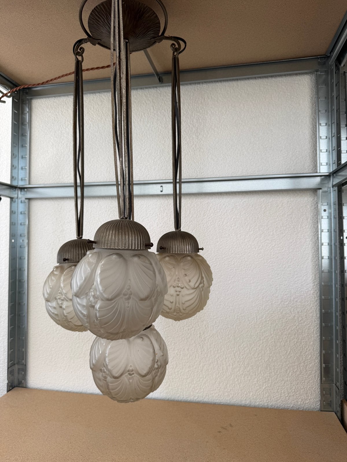 Franse Art Nouveau luster hanglamp, Ophalen of Verzenden
