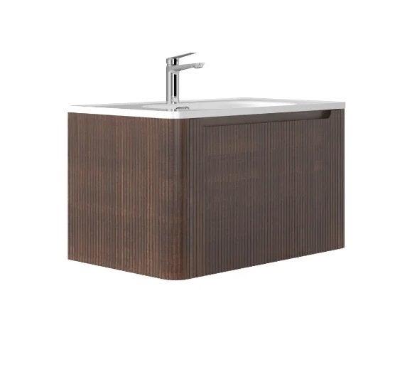 NIEUW! Badmeubel, walnoot, wastafel + onderkast, Sano 80, Huis en Inrichting, Woonaccessoires | Overige, Ophalen of Verzenden