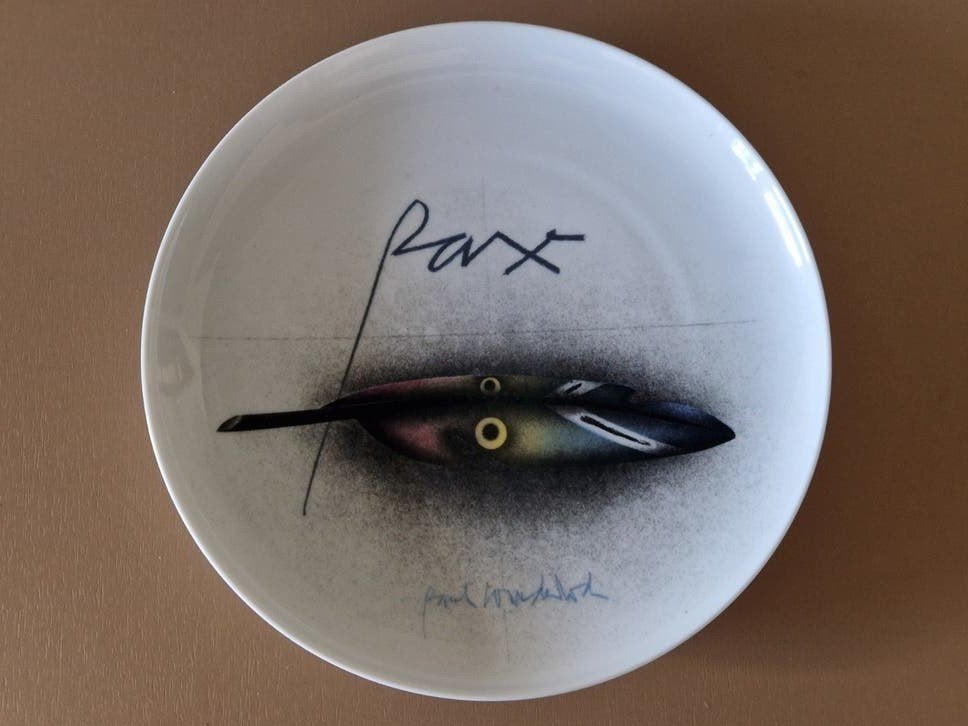 Rosenthal Paul Wunderlich Kunstteller Friede ist der Vat, Ophalen of Verzenden