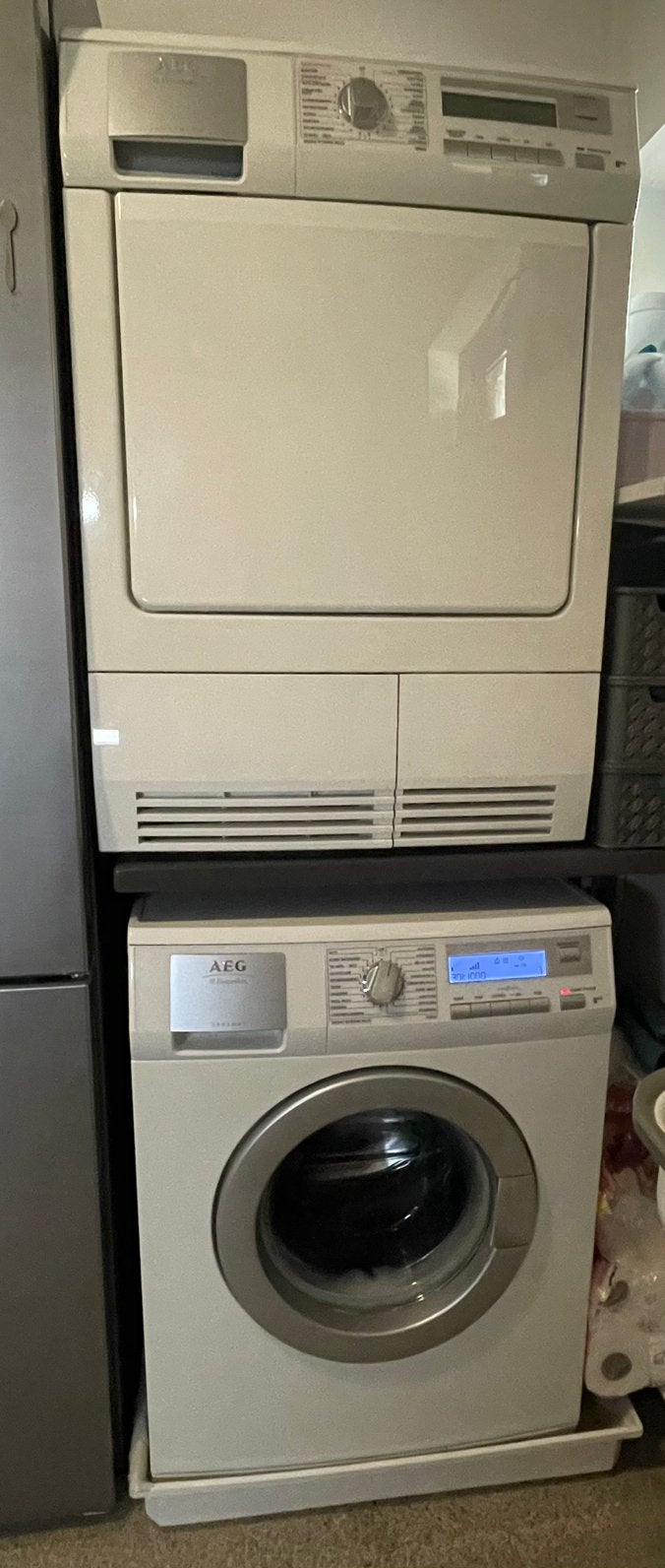 AEG Lavamat wasmachine & AEG Lavatherm wasdroger, 6 tot 8 kg, Ophalen, Zo goed als nieuw, 85 tot 90 cm