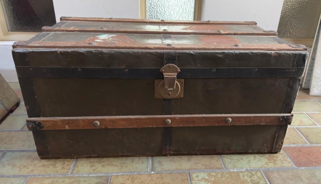 hutkoffer vintage, Ophalen, Gebruikt, 50 tot 100 cm, Minder dan 50 cm
