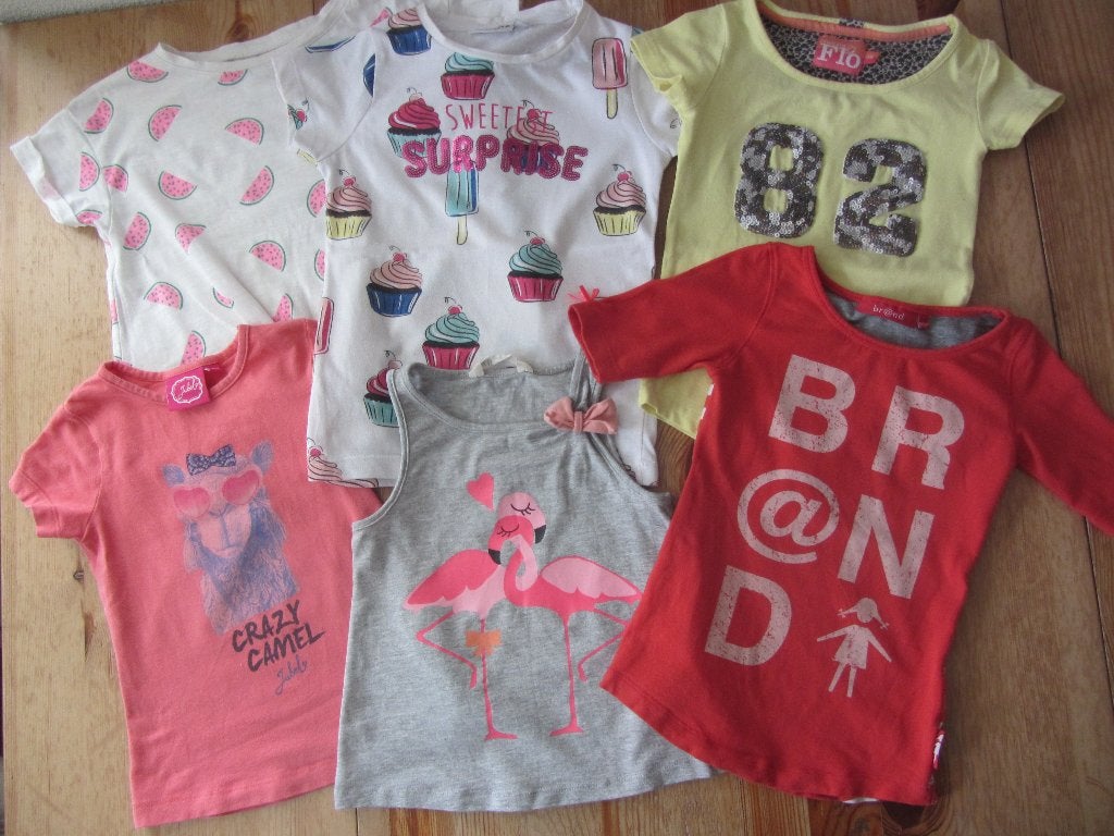 Gebruikte t-shirtjes maat 98-104, Ophalen of Verzenden, Gebruikt, Meisje, Shirt of Longsleeve