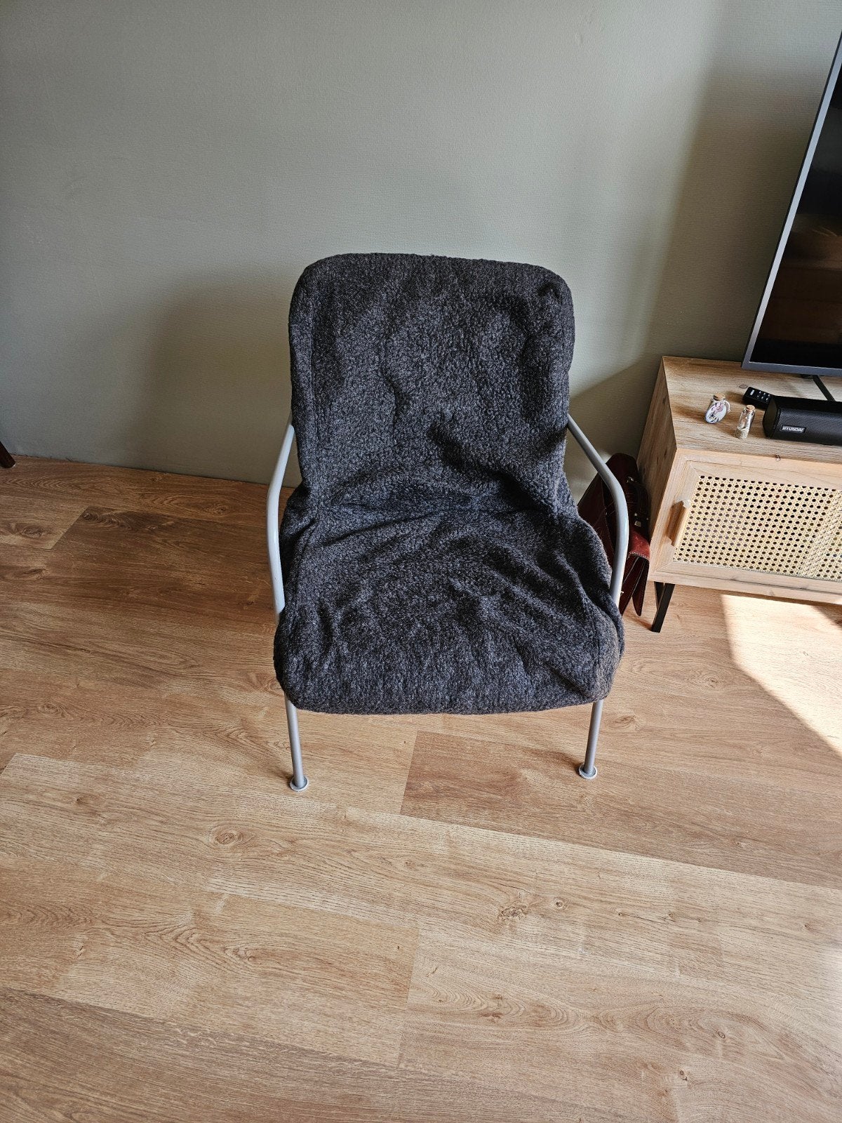 2x Grijze hoes, wol  voor vintage IKEA  PS stoel, Ophalen, Gebruikt, Stof, Modern, Scandinavisch