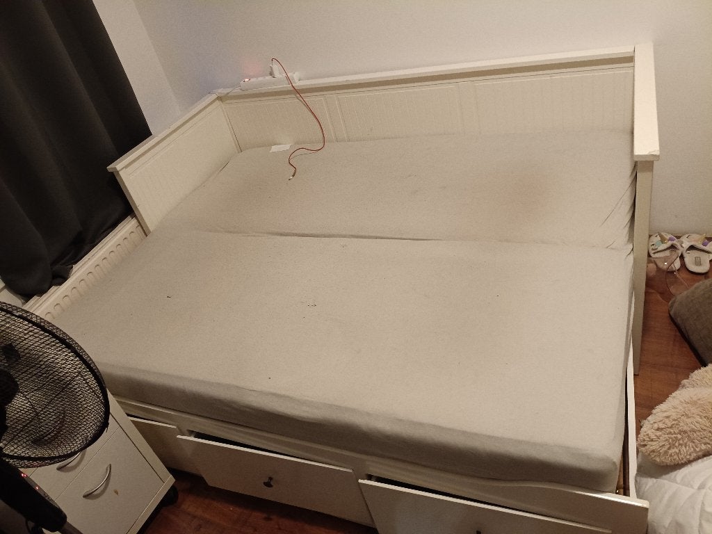 Convertible Hemnes Bed, Ophalen, Gebruikt, Wit, Tweepersoons