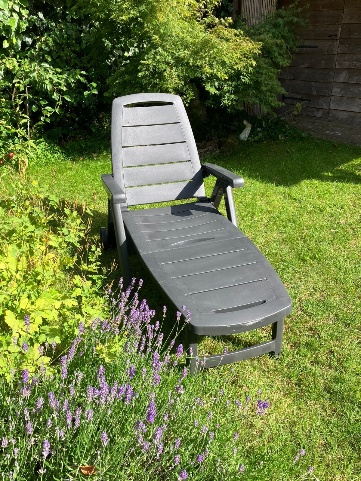 Ligbed voor in de tuin, Ophalen, Zo goed als nieuw, Plastic, Verstelbaar