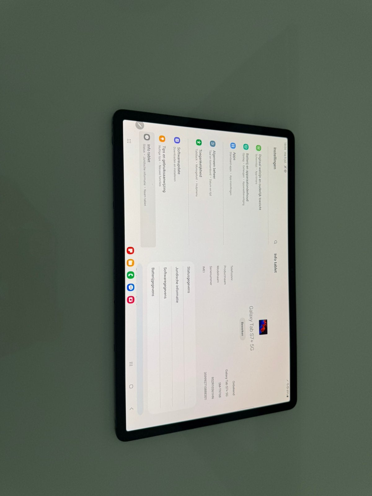 Samsung Galaxy tab S7 plus 256gb 5g, Computers en Software, Android Tablets, Ophalen of Verzenden, Zo goed als nieuw, 12 inch