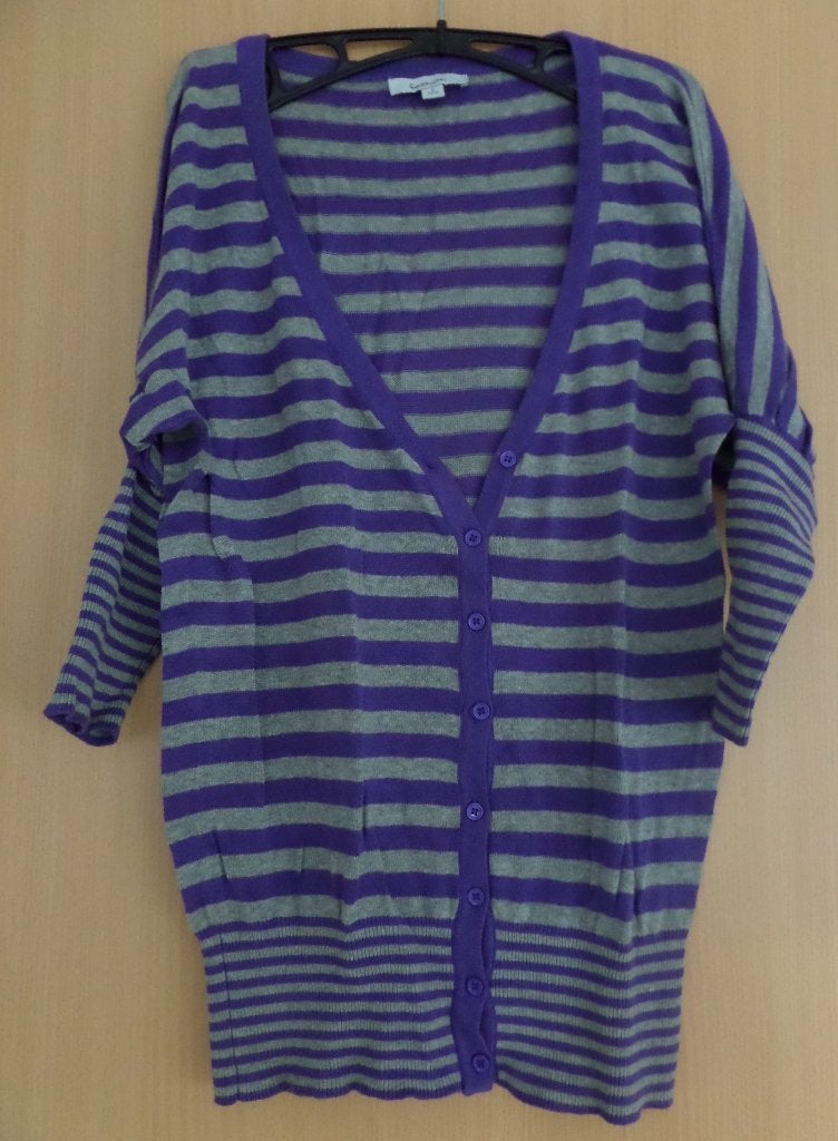 Apart paars/ grijs vest met 3/4 vleermuismouwen maat 36/38, Ophalen of Verzenden, Zo goed als nieuw, Maat 36 (S), Paars