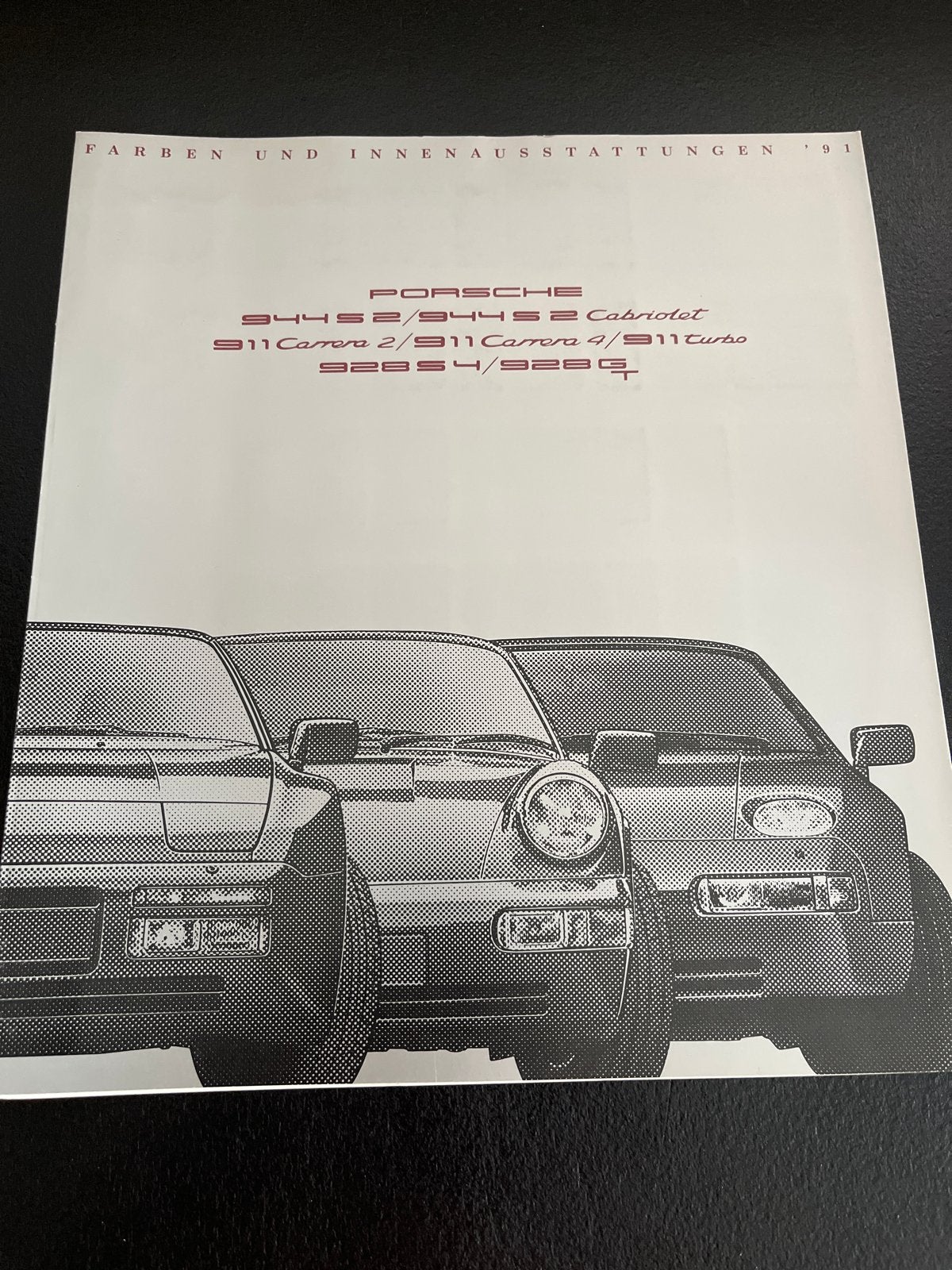 Porsche kleuren en binnenbekleding folder 1991, Ophalen of Verzenden, Gelezen, Porsche