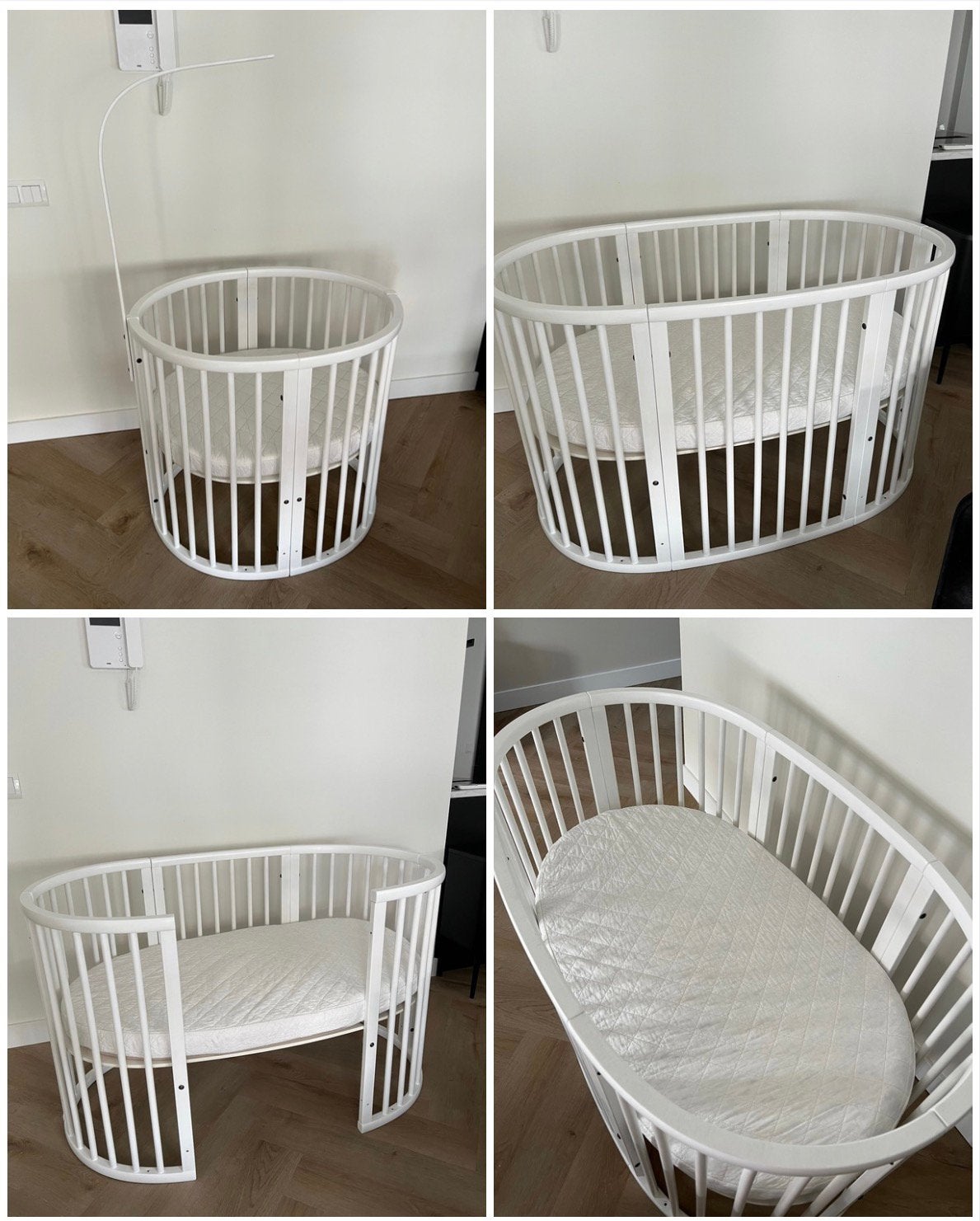 Stokke sleepi mini + uitbreiding peuterbed, Ophalen, Gebruikt, In hoogte verstelbaar