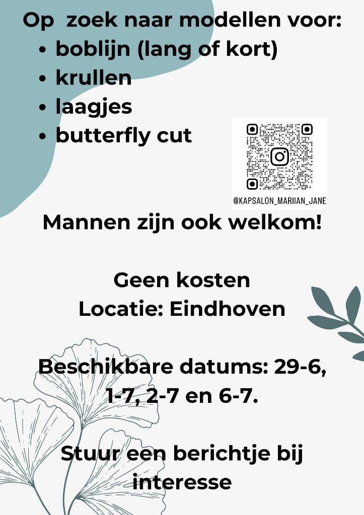 Gezocht: model kapper Eindhoven, 33 - 40 uur, Overige niveaus, Starter, Overige vormen
