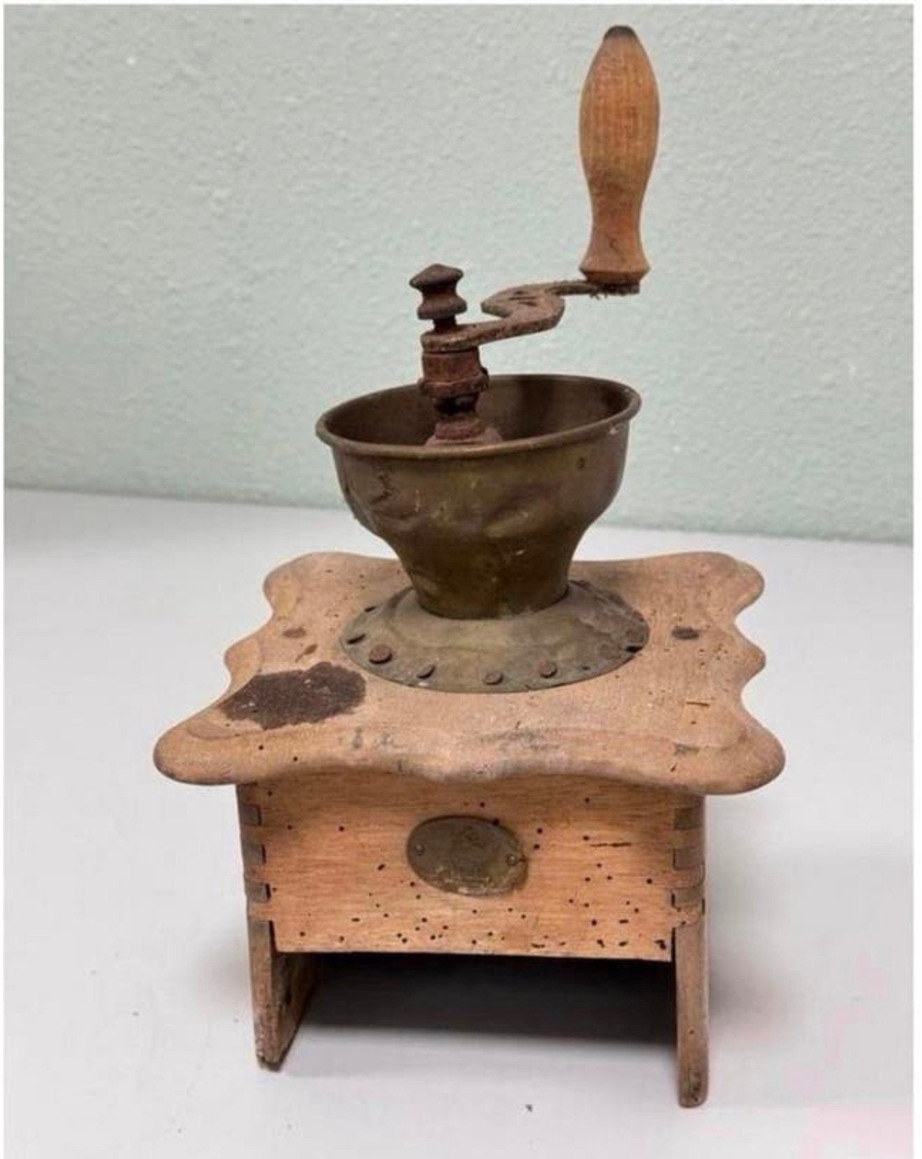 Antieke koffiemolen handmatige koffie molen antiek hout, Antiek en Kunst, Ophalen of Verzenden