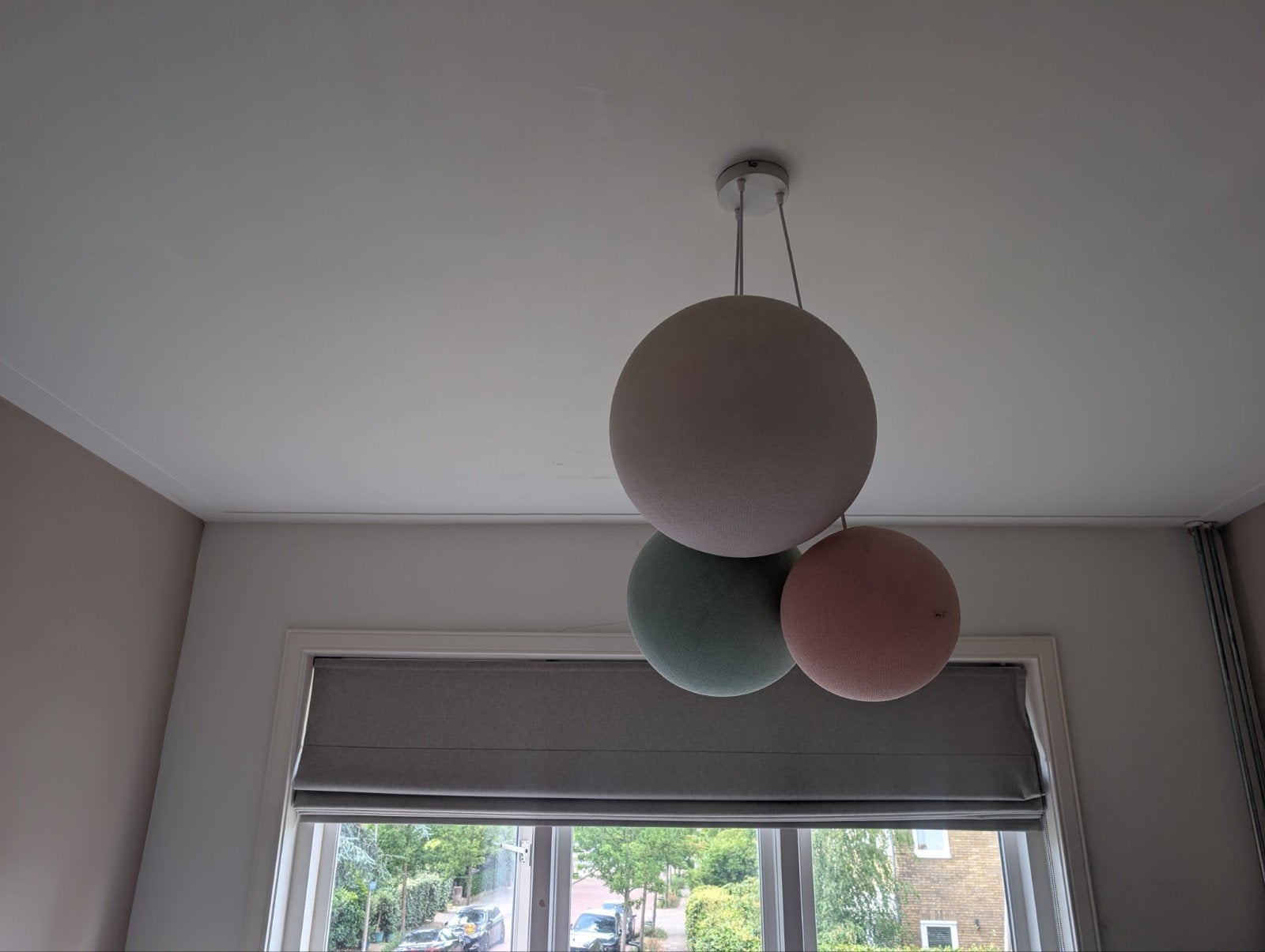 CREATIVECOTTON 3-delige LED-hanglamp katoenen ballen, Huis en Inrichting, Modern, Speels, Textiel, Nieuw, Overige fittingen