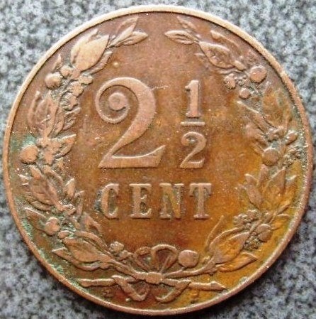 Oude halve stuiver - 2 1/2 cent 1906., Verzenden, Koningin Wilhelmina, Overige waardes, Losse munt