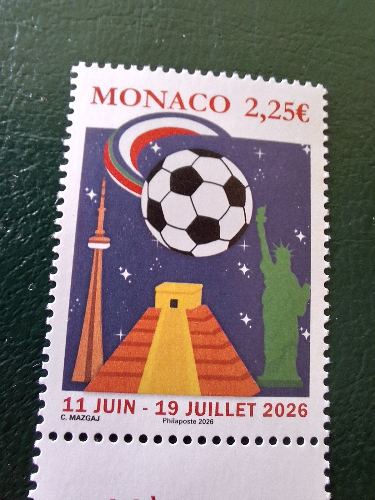 Monaco: zegel uit 2026. W.K. voetbal., Ophalen of Verzenden, Monaco, Postfris