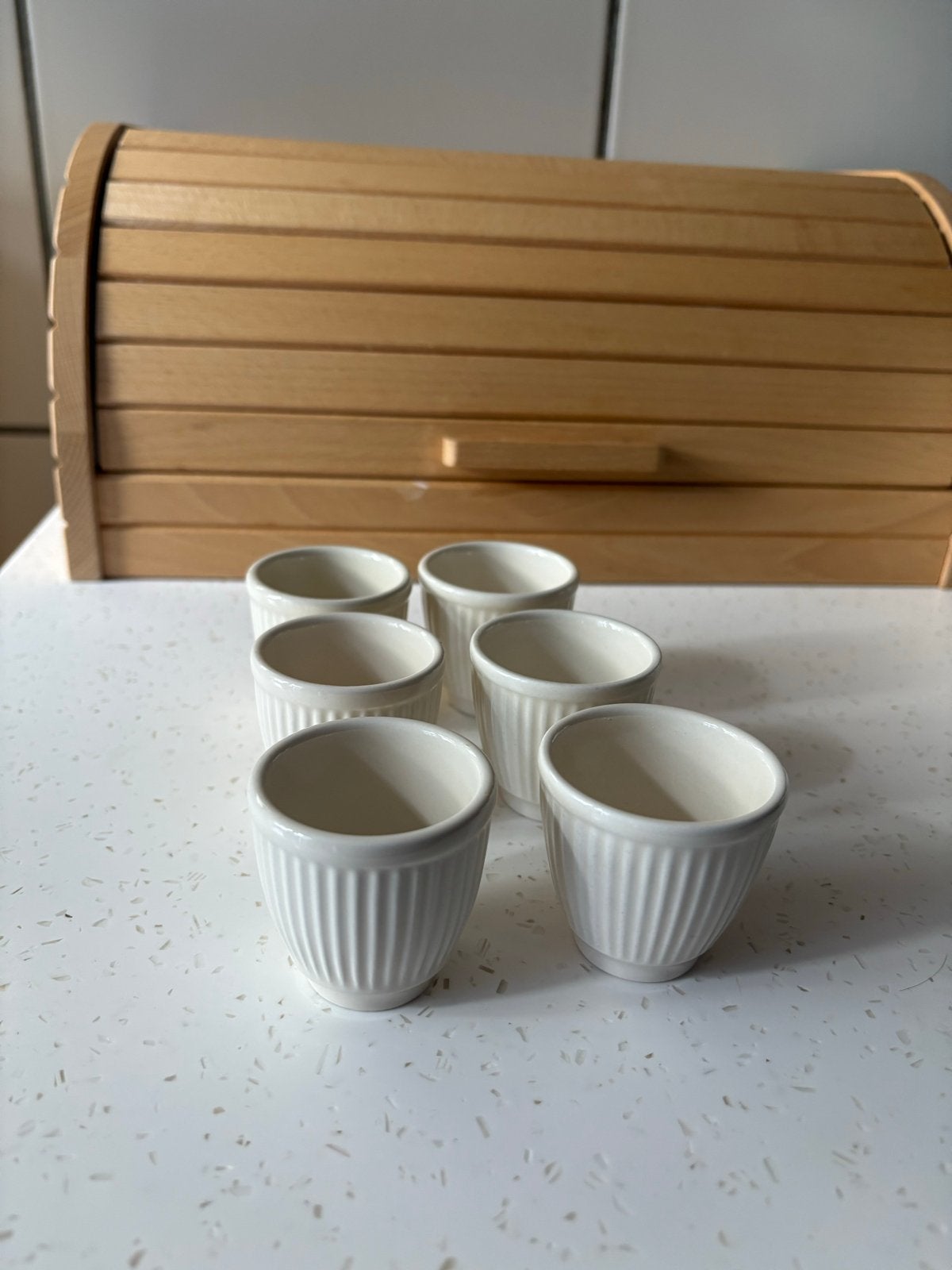 Set van 6 Wedgwood eierdopjes, Klassiek, Overige typen, Ophalen of Verzenden, Zo goed als nieuw