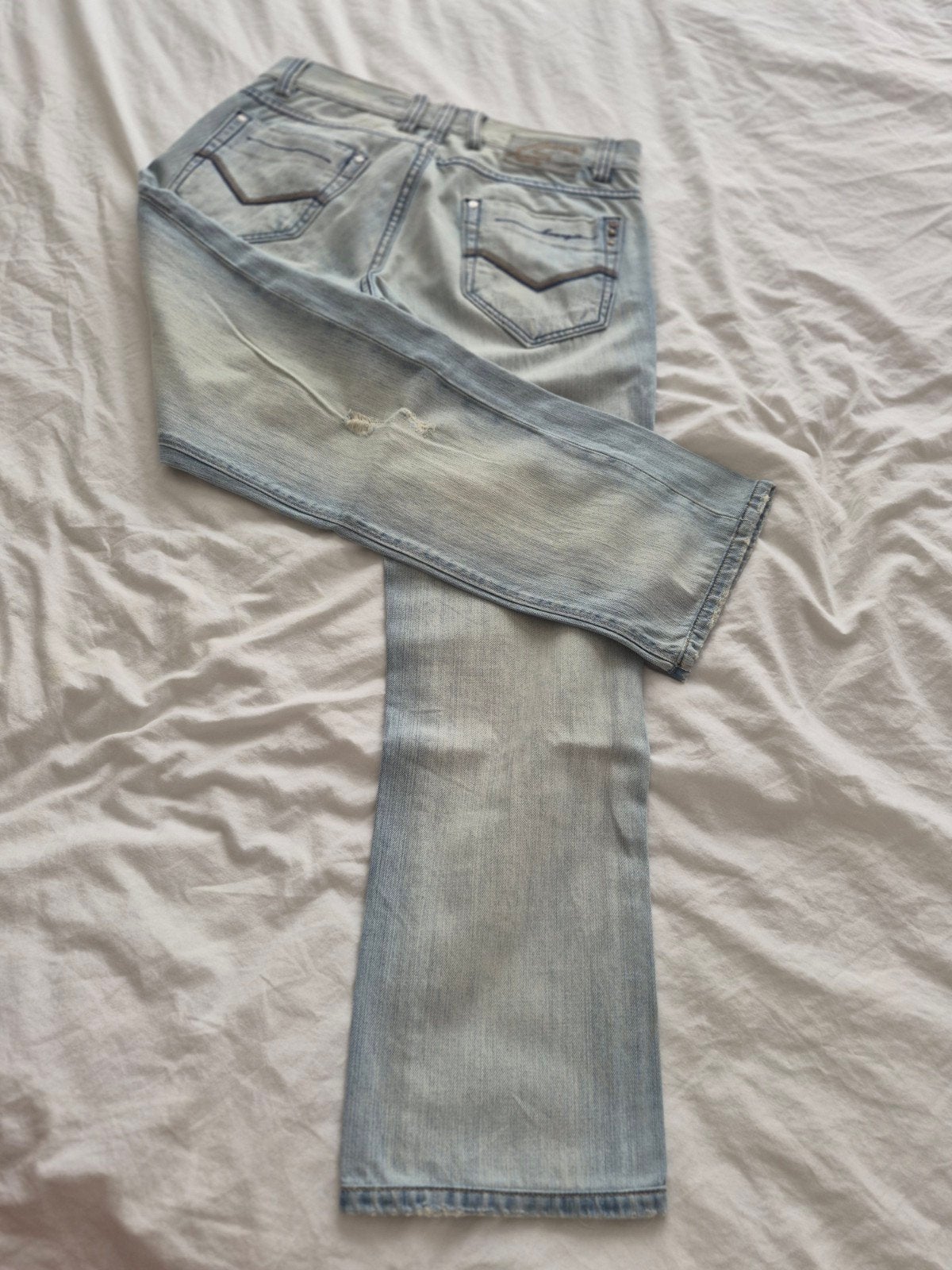 Y2k Energie Jeans - Lichtblauwe spijkerbroek W33 L34, Energie, Blauw, Ophalen of Verzenden, W33 - W34 (confectie 48/50)