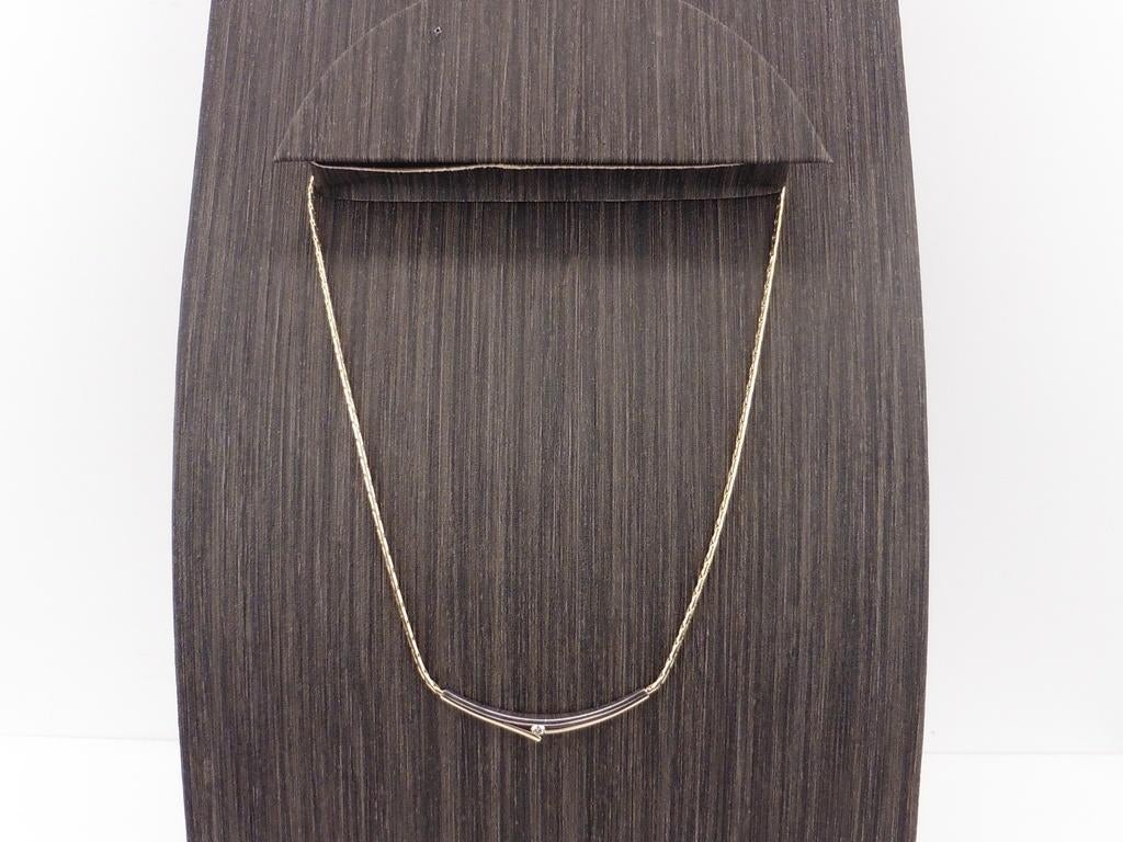 Gouden choker met briljant                               G70, Sieraden, Tassen en Uiterlijk, Kettingen, Gebruikt, Goud, Goud, Met edelsteen