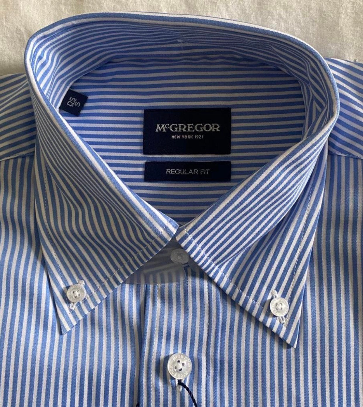 NIEUWE MCGREGOR QUINCY NEWTON OVERHEMD, Kleding | Heren, Overhemden, Ophalen, Zo goed als nieuw, Blauw, Halswijdte 38 (S) of kleiner