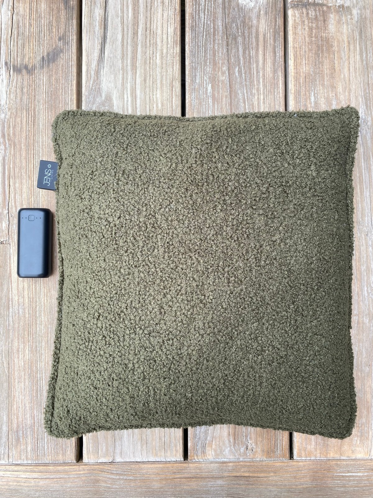 Jens Living Teddy warmtekussen  met powerbank - Groen, Ophalen of Verzenden, Nieuw, Groen, Vierkant