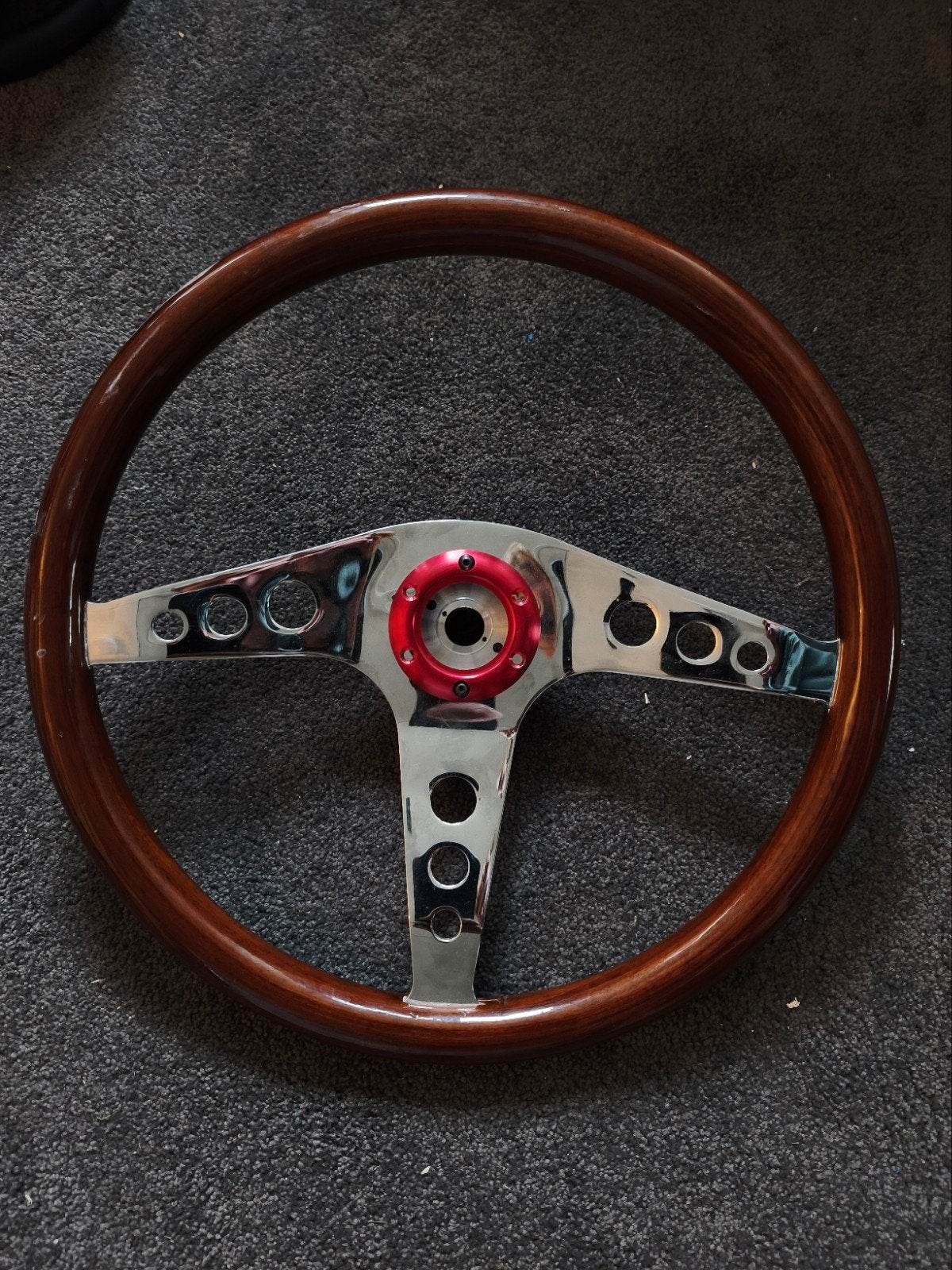 klassiek houten stuur met moza quick release, Ophalen of Verzenden, Zo goed als nieuw