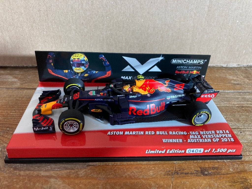 ✅ Max Verstappen 1:43 editie 37 Winner Austrian GP 2018 RB14, Ophalen of Verzenden, Nieuw, Formule 1