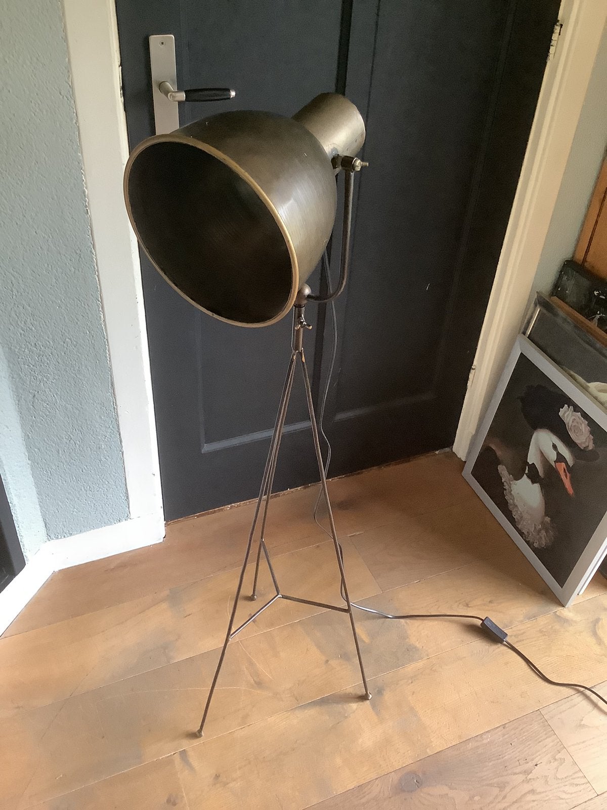 Vloerlamp vintage industrieel op statief, Ophalen, Zo goed als nieuw, 150 tot 200 cm