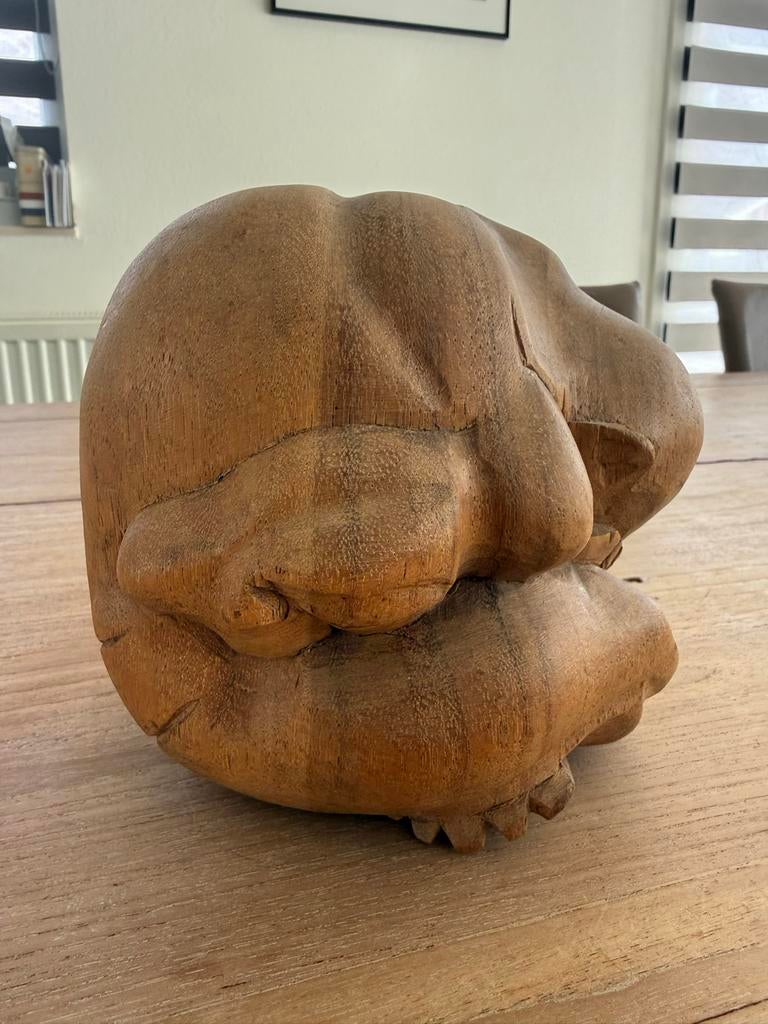 Houten Yogiman beeld - 15,5 cm hoog, Antiek en Kunst, Ophalen of Verzenden