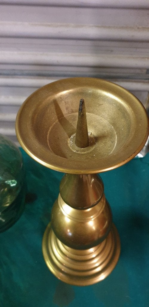 kandelaar messing zwaar, Ophalen of Verzenden, 'T Olde Gre-j, Info@toldegrej.nl, Endepoelstraat 20f Didam