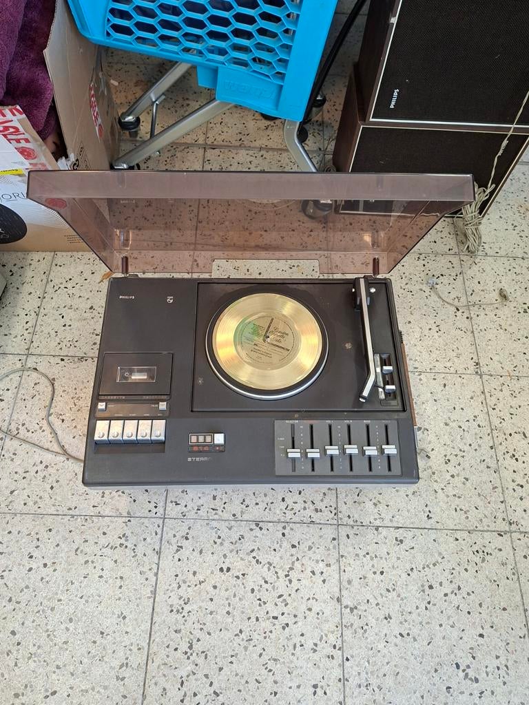 Philips Stereo Set met Platenspeler en Cassettedeck, Philips, Gebruikt, Cassettedeck, Losse componenten