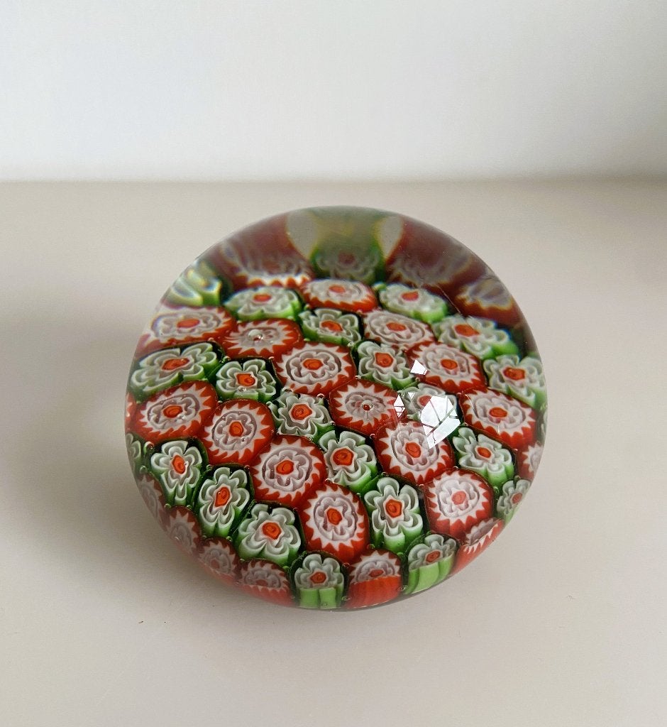 Vintage Presse Glas Millefiori 8 cm, Ophalen of Verzenden