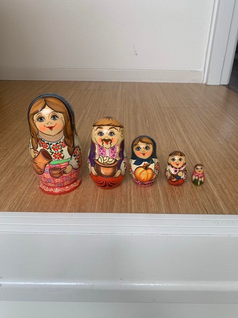 Set van 5 Russische Matroesjka poppen, Verzamelen, Ophalen of Verzenden, Nieuw