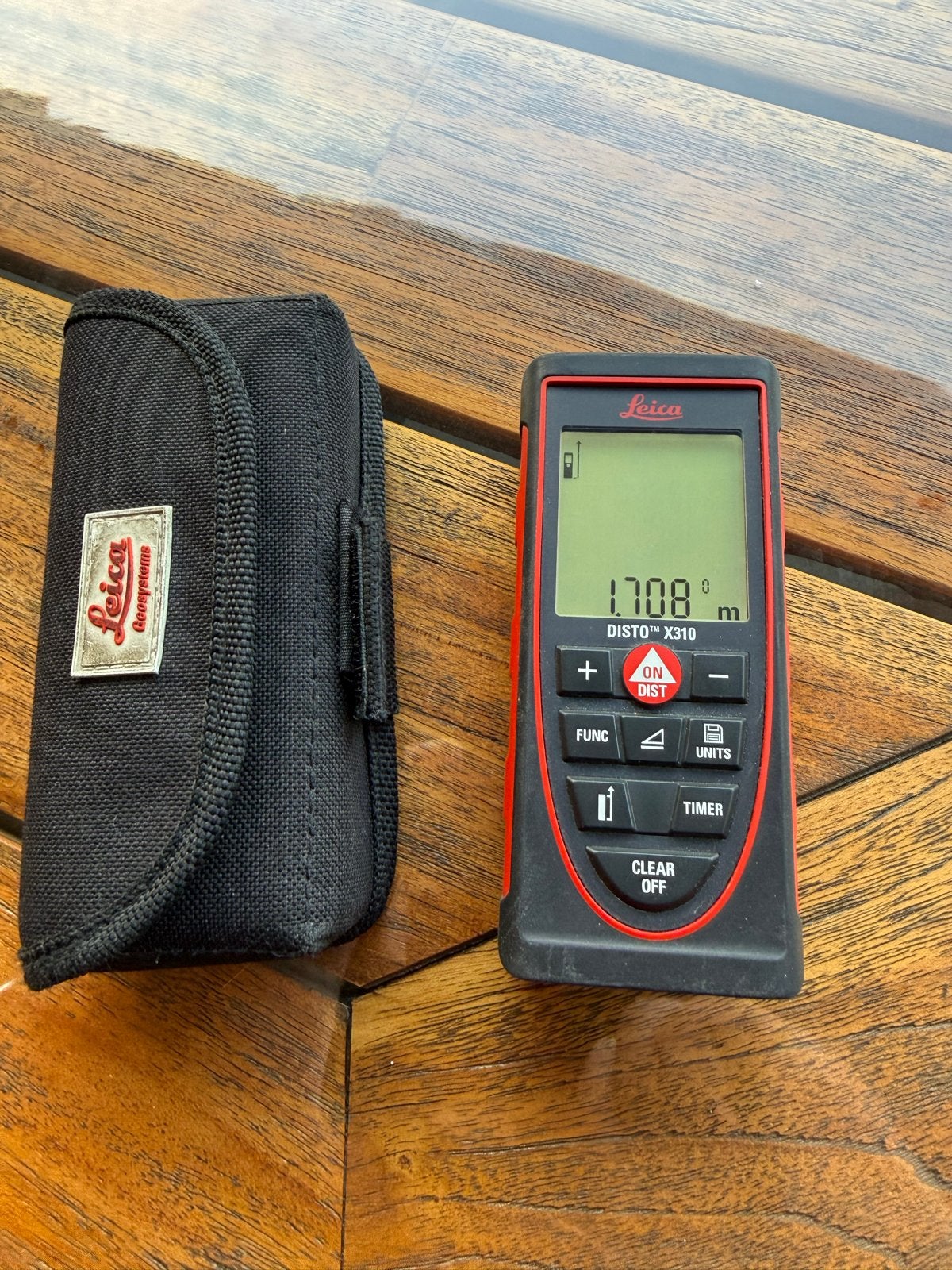 Leica DISTO X310 Afstandsmeter met hoesje, Doe-het-zelf en Verbouw, Meetapparatuur, Ophalen of Verzenden, Zo goed als nieuw, Afstand