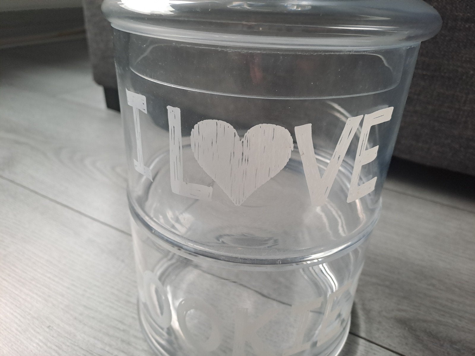 Nieuwstaat,  glazen koekjes pot Xenos, Ophalen, Nieuw, Glas