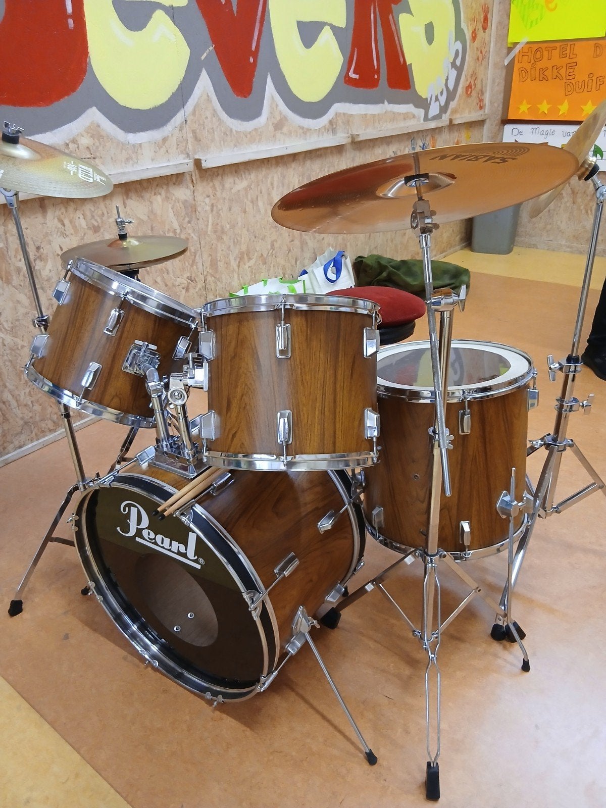 Drumstel compleet, Muziek en Instrumenten, Drumstellen en Slagwerk, Ophalen, Gebruikt