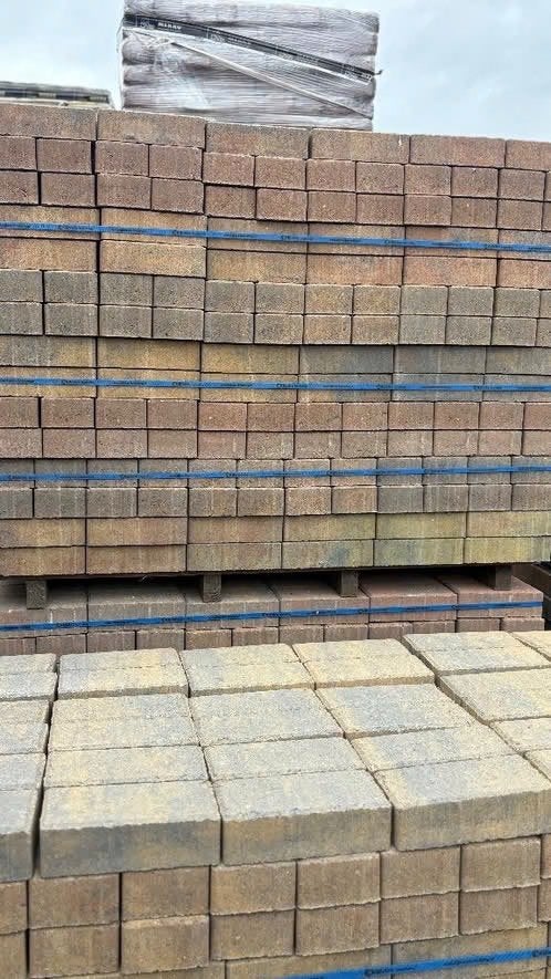BKK 6 cm bruin/geel genuanceerd 68m2, Klinkers, Nieuw, Ophalen of Verzenden, 10 m² of meer