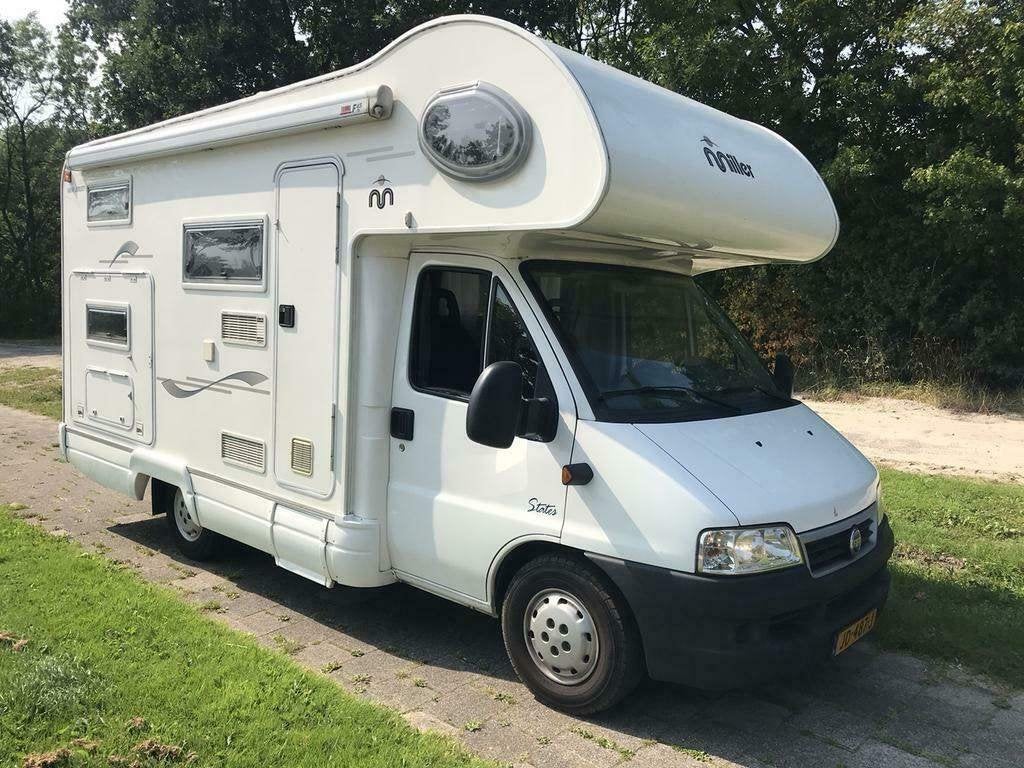 6 persoons Fiat gezins camper met airco, vaste bedden, etc., Caravans en Kamperen, Alkoof, Ringverwarming, Fiat, Treinzit