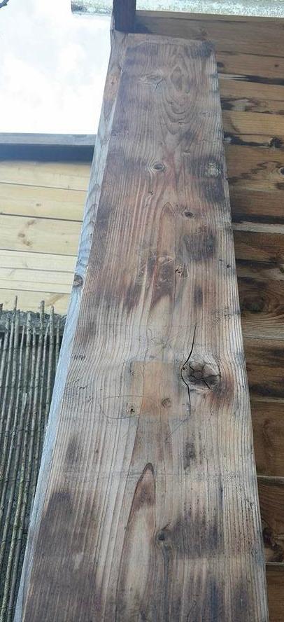 Houten balk 254 x 21,5 7 cm (met balkhouders), Doe-het-zelf en Verbouw, Hout en Planken, Ophalen of Verzenden, Zo goed als nieuw